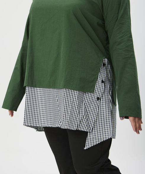BASIC&ストライプ レイヤードトップス